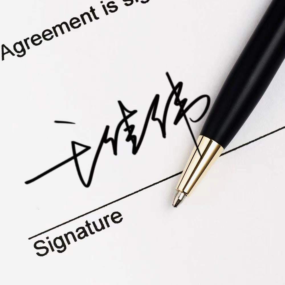 真人手寫，原創高階藝術簽名設計，附贈慢放教寫影片